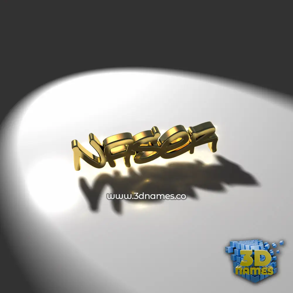 naser in Gold Shine style - 3D name wallpaper