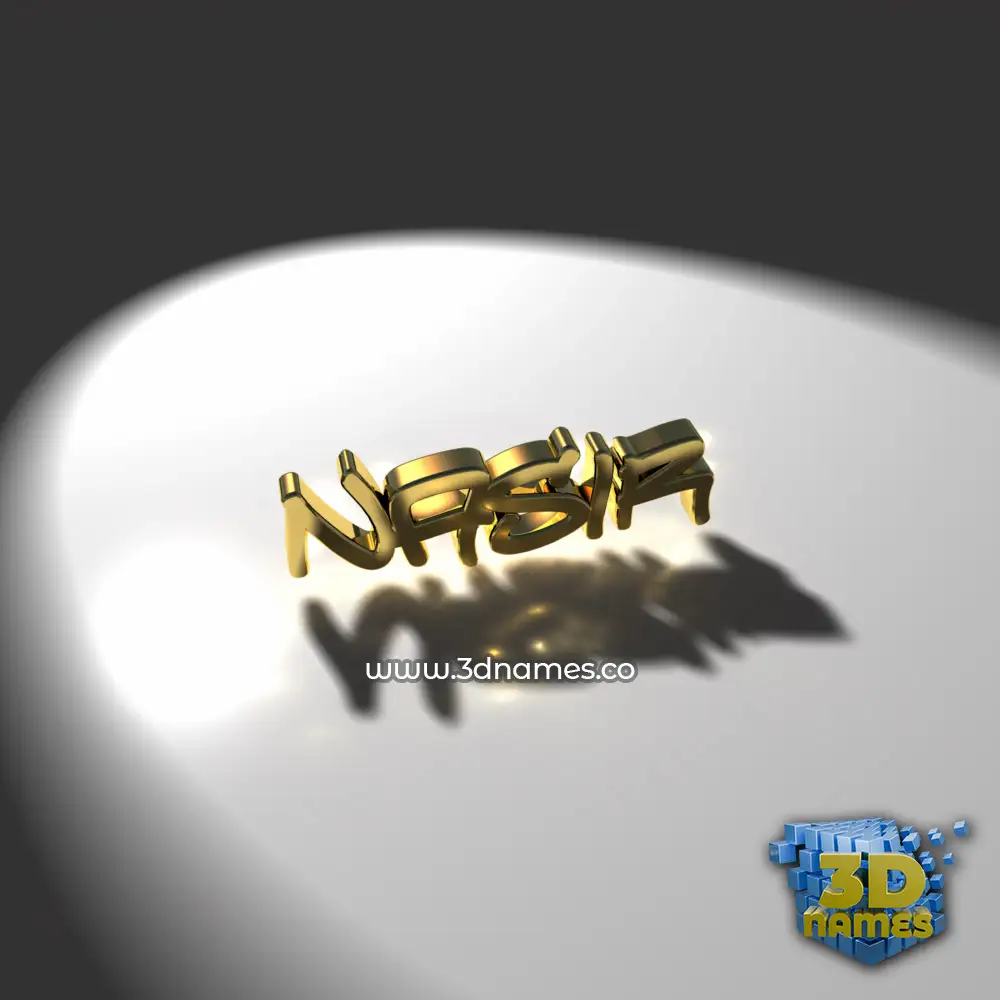 nasir in Gold Shine style - 3D name wallpaper