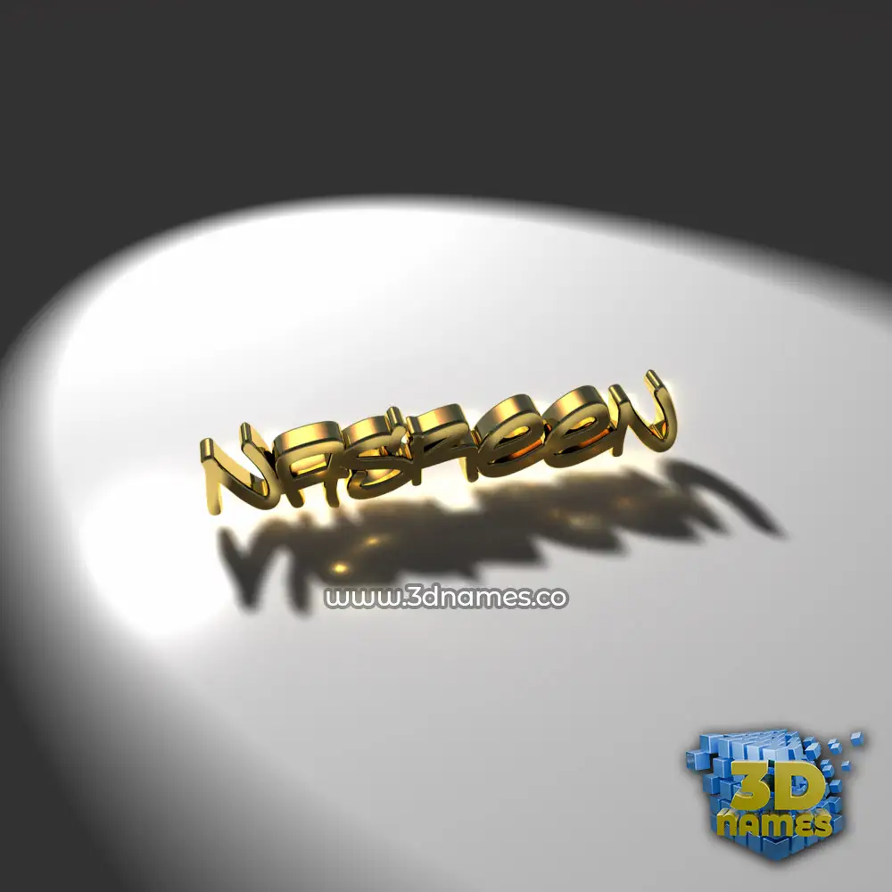 nasreen in Gold Shine style - 3D name wallpaper