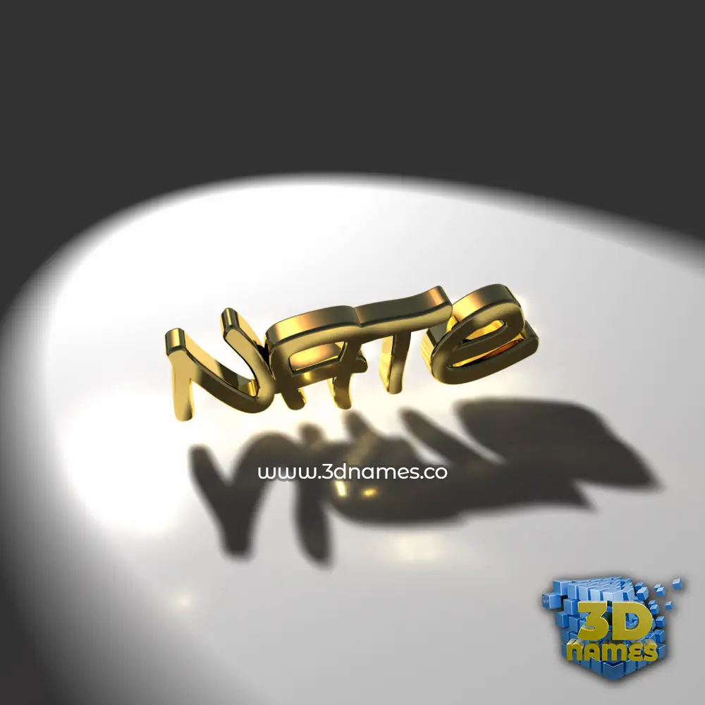 nate in Gold Shine style - 3D name wallpaper