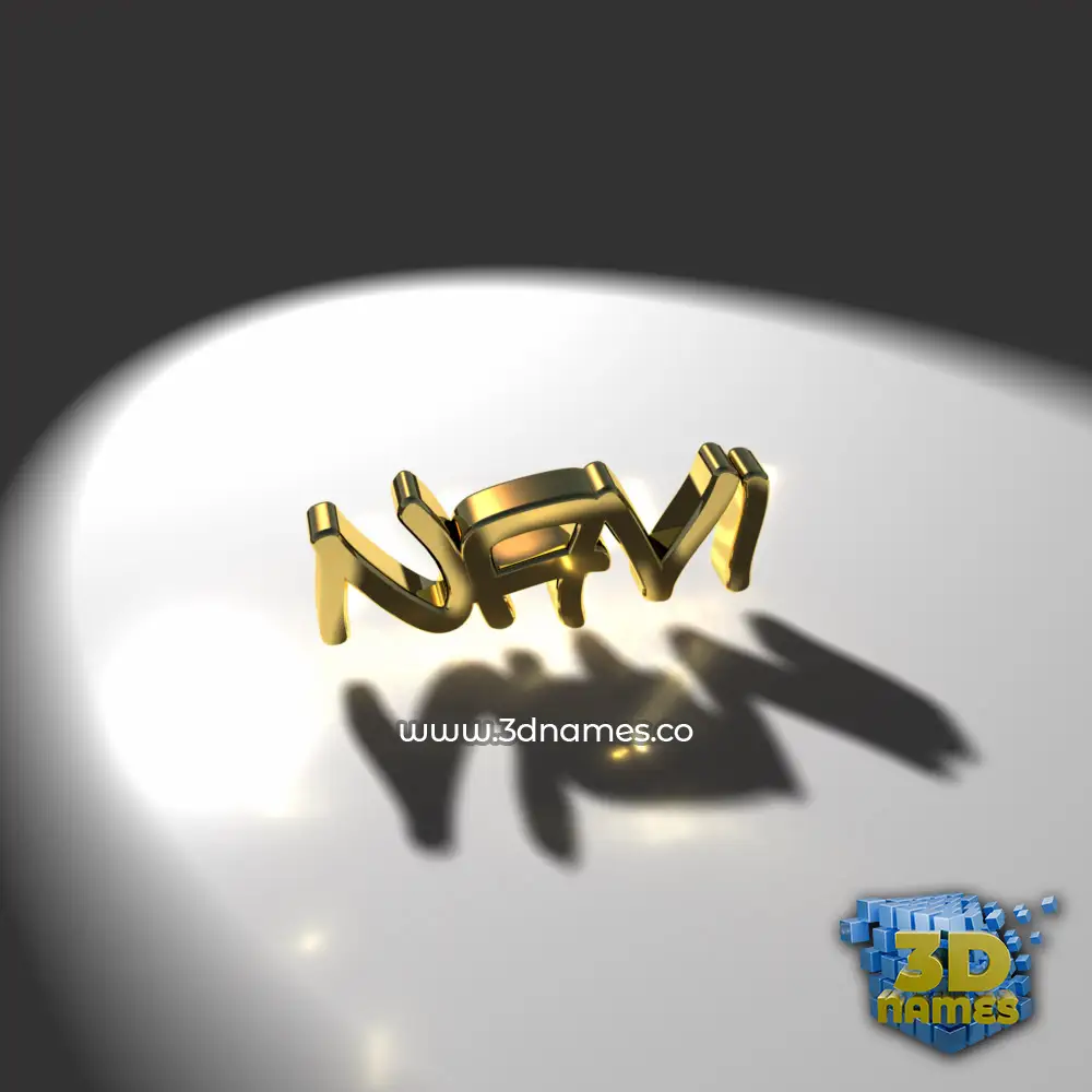 navi in Gold Shine style - 3D name wallpaper