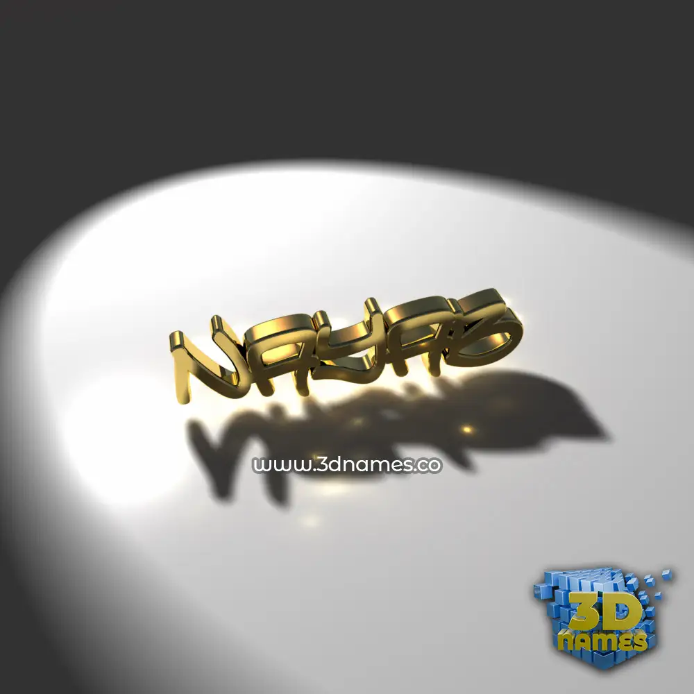 nayab in Gold Shine style - 3D name wallpaper