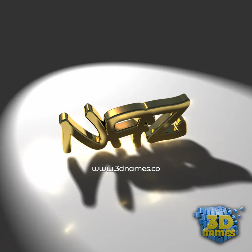 naz in Gold Shine style - 3D name wallpaper