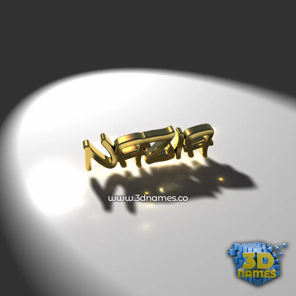 nazia in Gold Shine style - 3D name wallpaper