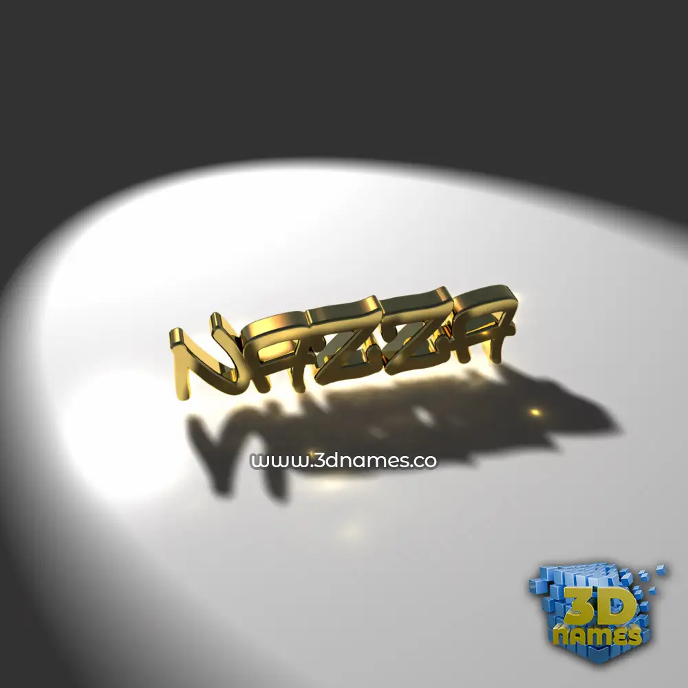 nazza in Gold Shine style - 3D name wallpaper