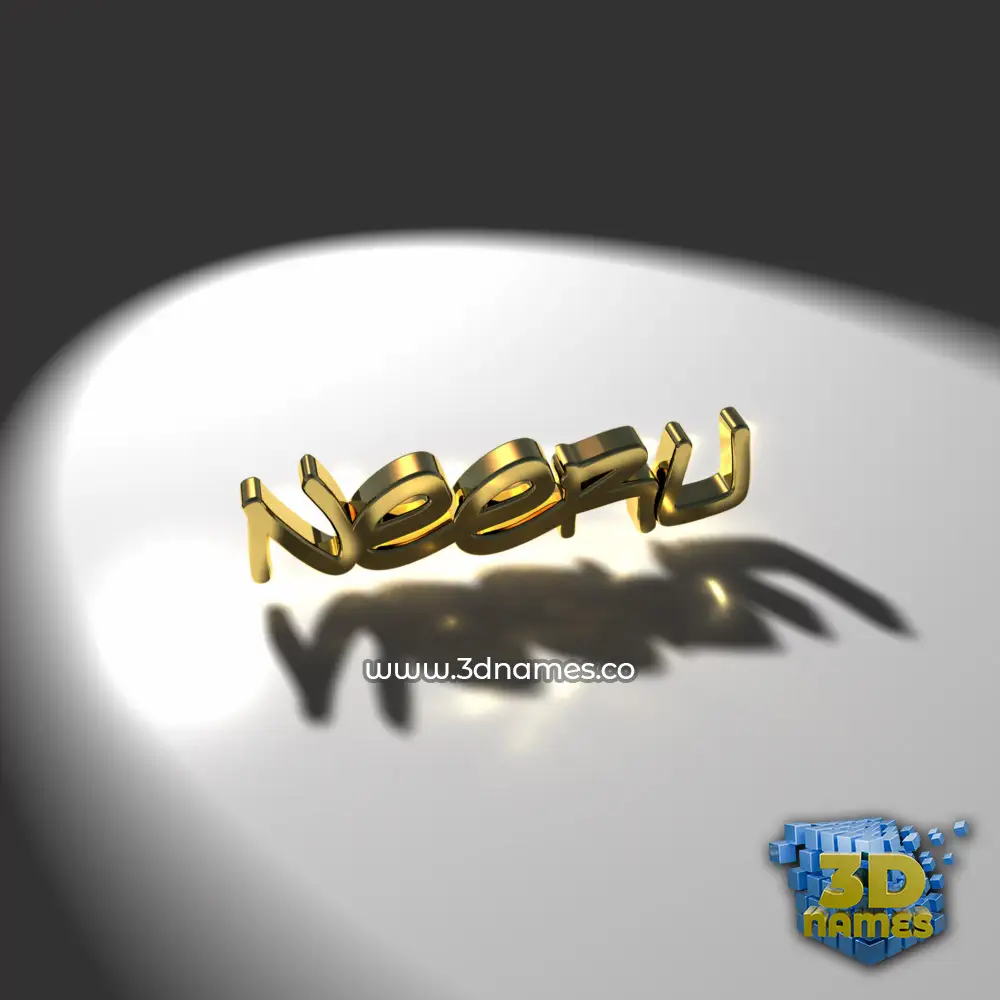 neeru in Gold Shine style - 3D name wallpaper