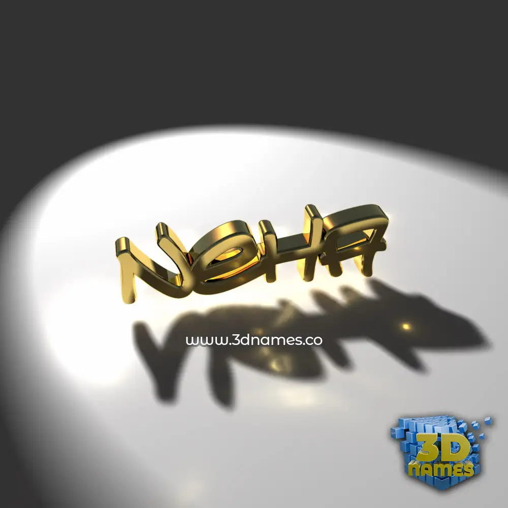 neha in Gold Shine style - 3D name wallpaper