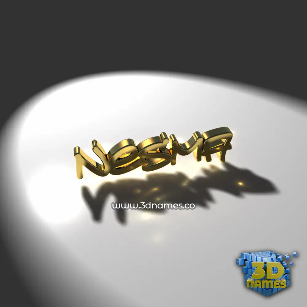 nesma in Gold Shine style - 3D name wallpaper