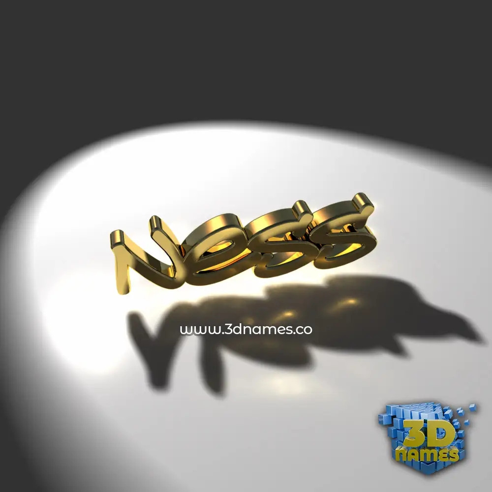 ness in Gold Shine style - 3D name wallpaper