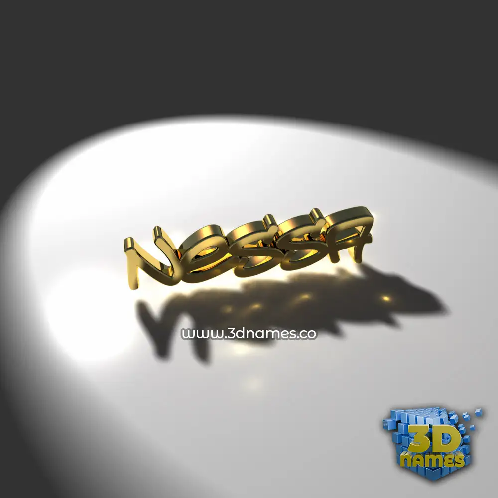nessa in Gold Shine style - 3D name wallpaper