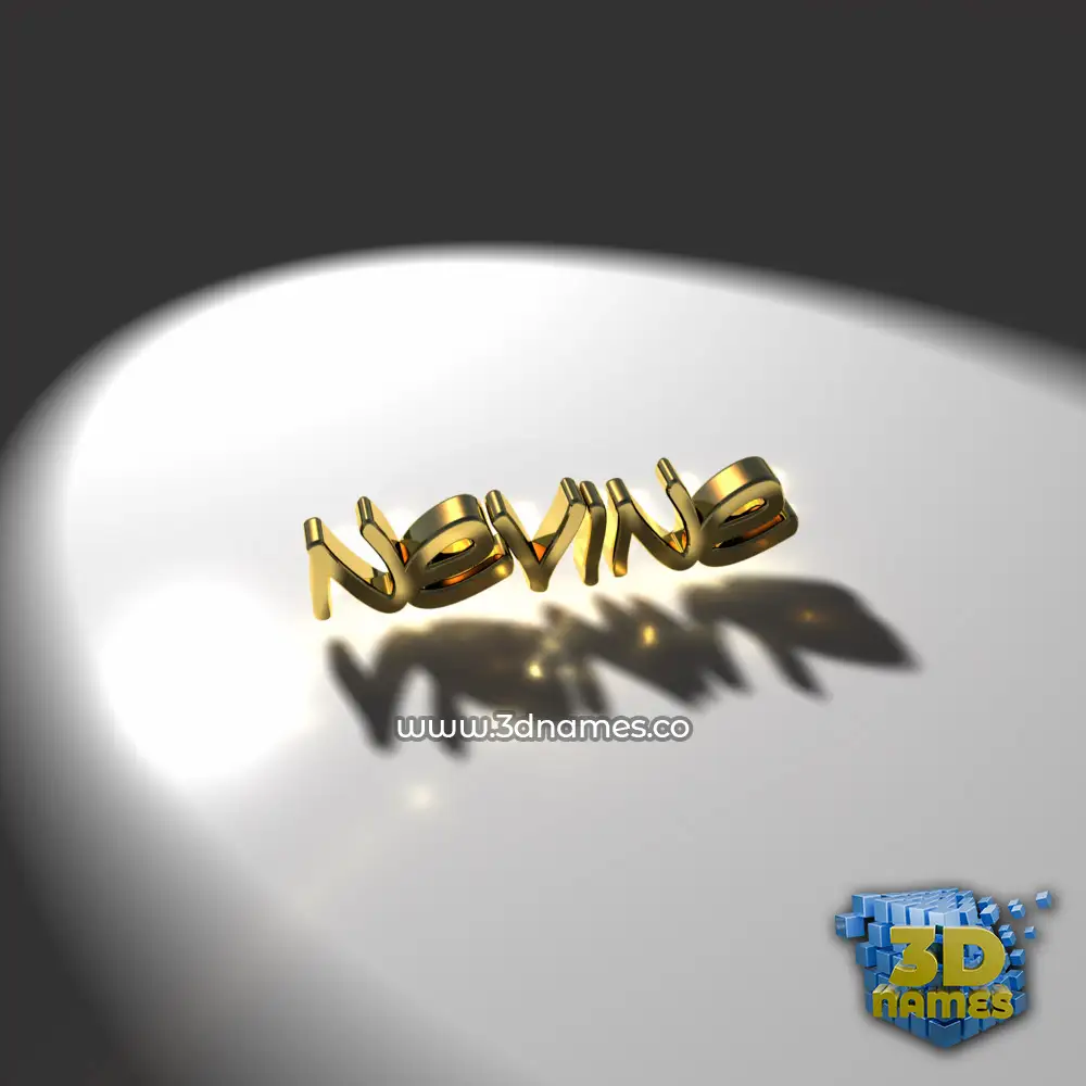 nevine in Gold Shine style - 3D name wallpaper
