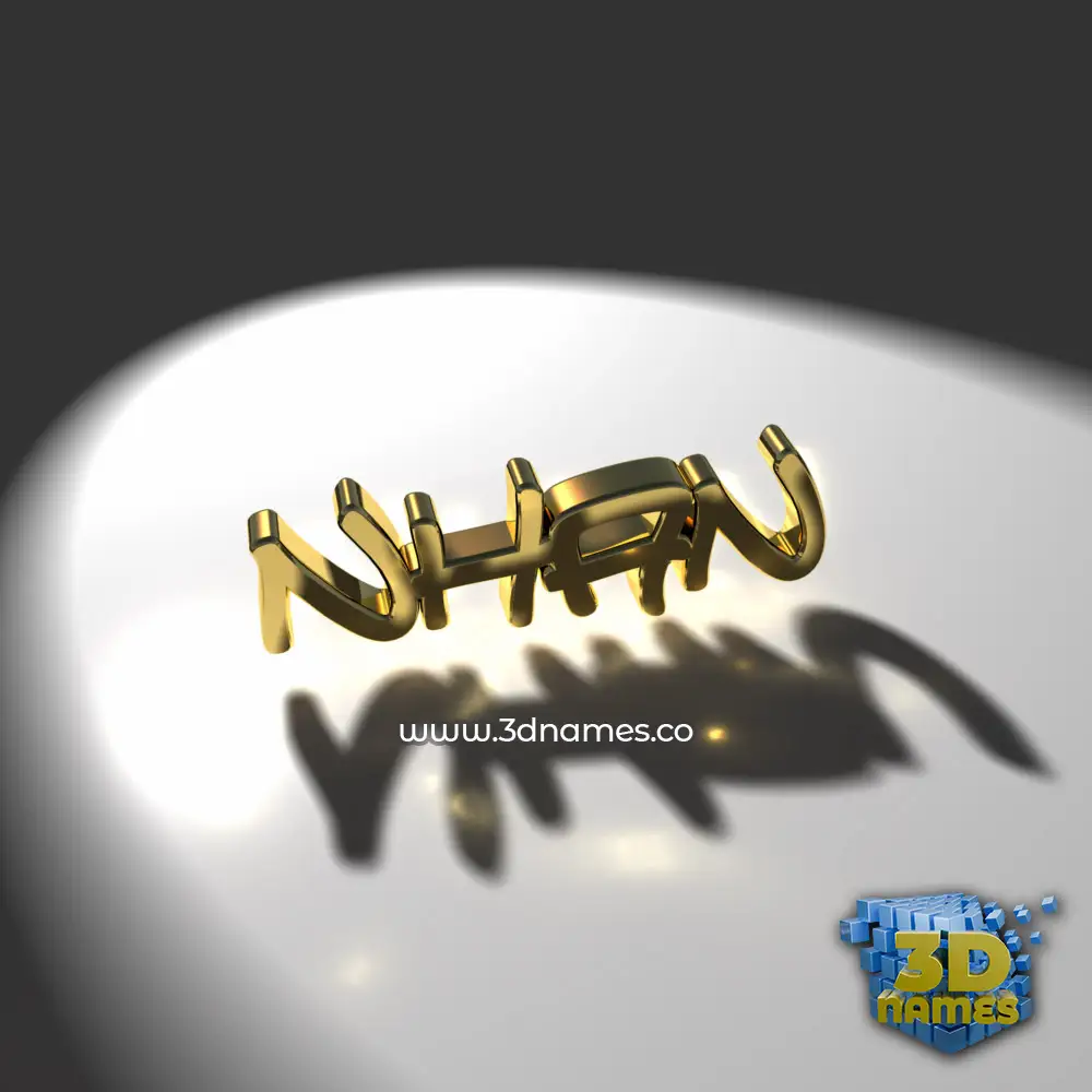 nhan in Gold Shine style - 3D name wallpaper