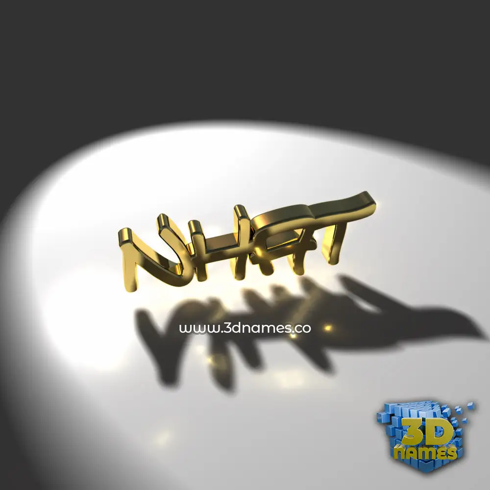 nhat in Gold Shine style - 3D name wallpaper