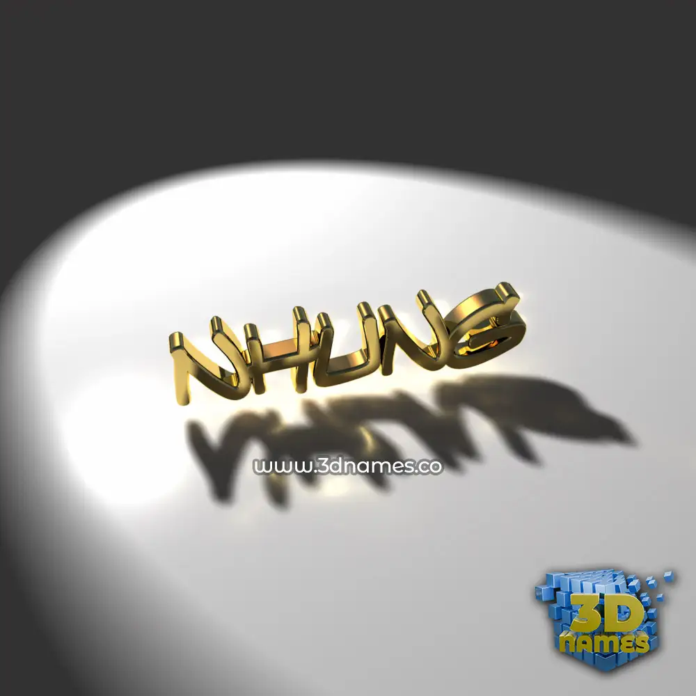 nhung in Gold Shine style - 3D name wallpaper