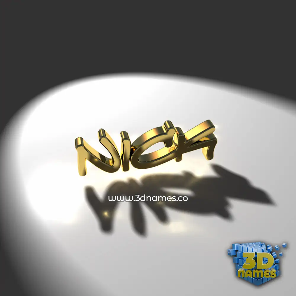 nick in Gold Shine style - 3D name wallpaper