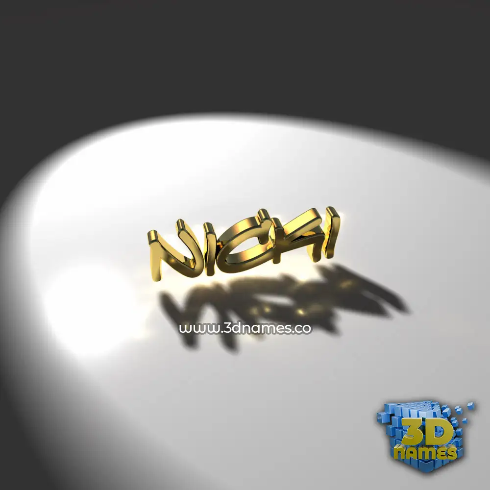 nicki in Gold Shine style - 3D name wallpaper