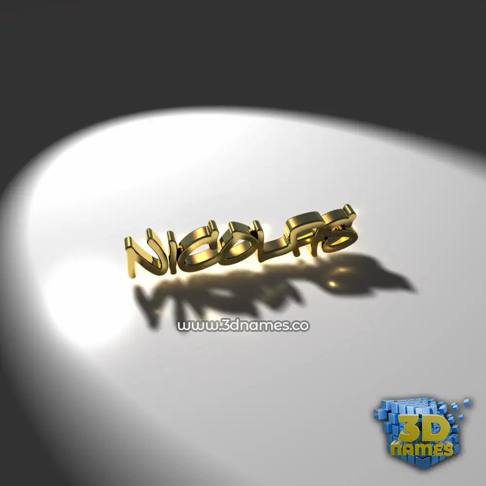 nicolas in Gold Shine style - 3D name wallpaper