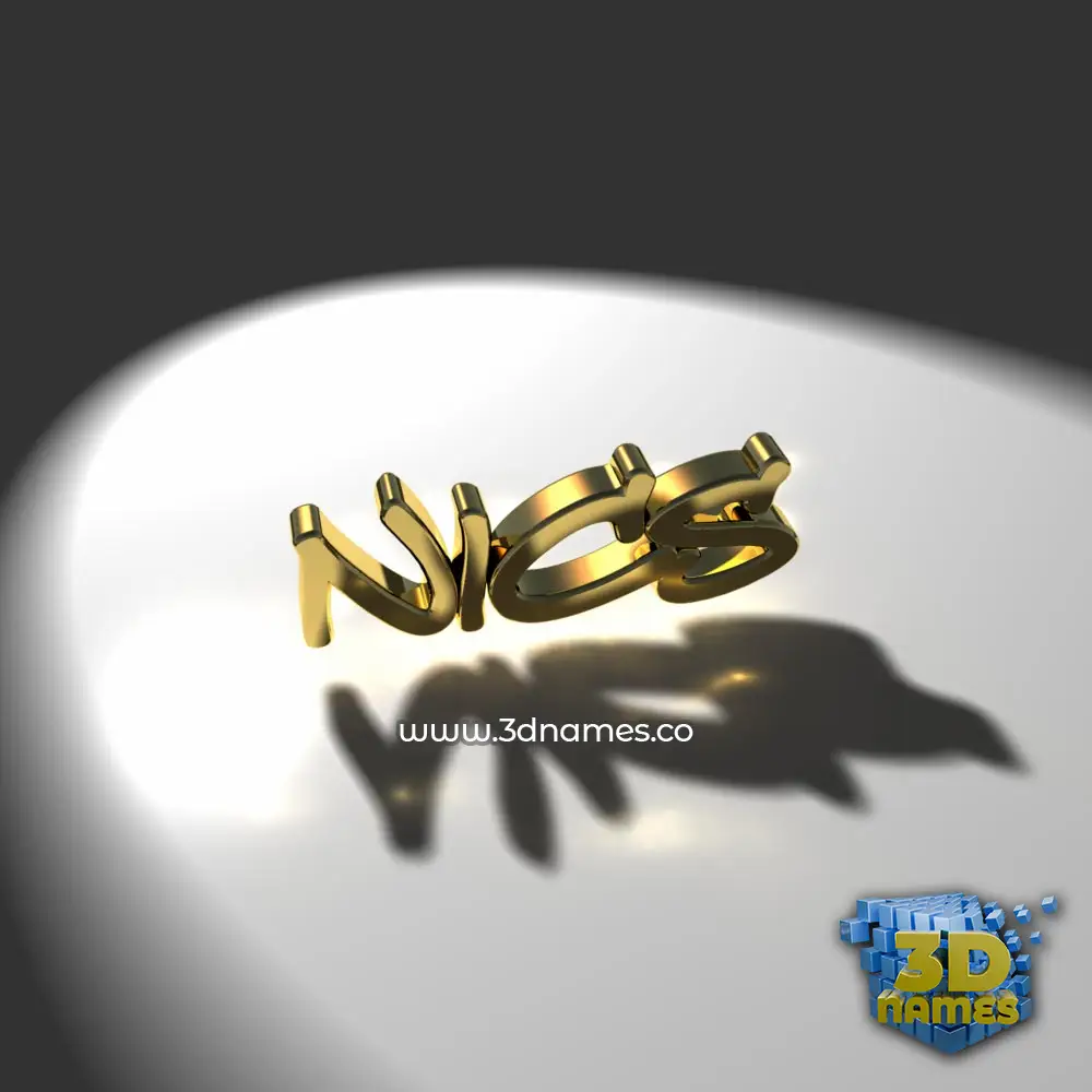 nics in Gold Shine style - 3D name wallpaper