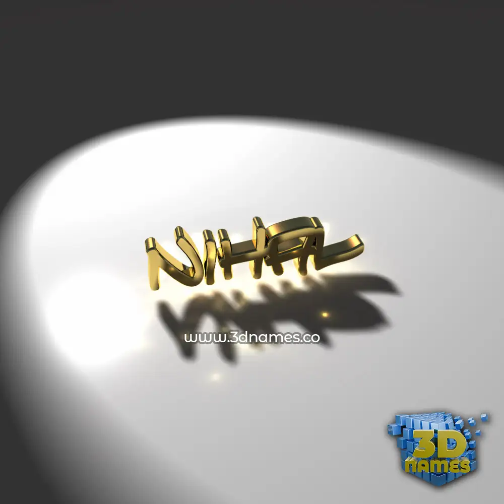 nihal in Gold Shine style - 3D name wallpaper