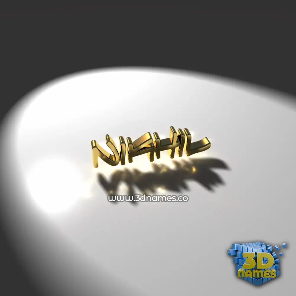 nikhil in Gold Shine style - 3D name wallpaper