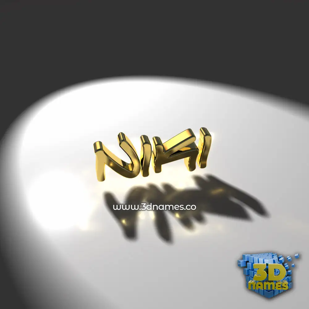 niki in Gold Shine style - 3D name wallpaper