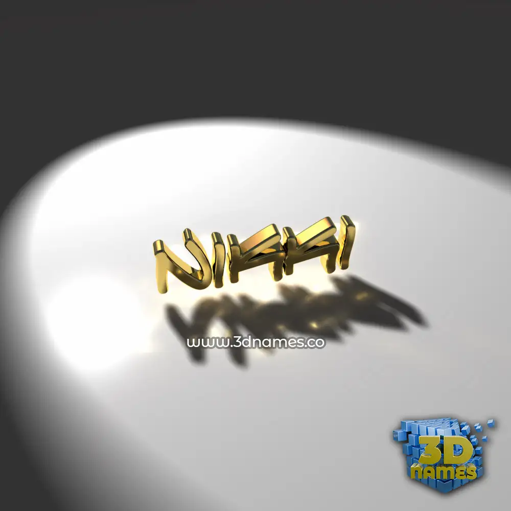 nikki in Gold Shine style - 3D name wallpaper