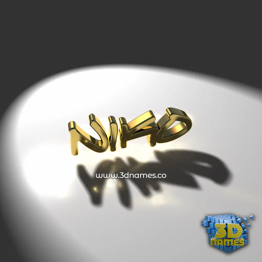 niko in Gold Shine style - 3D name wallpaper