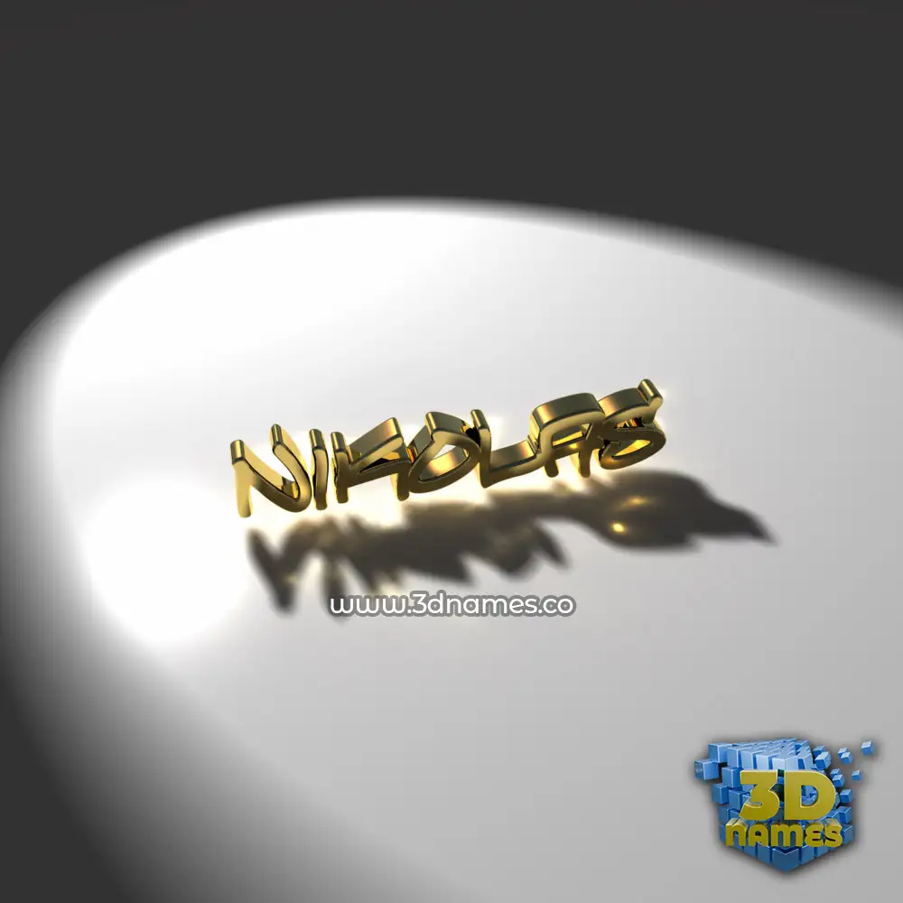 nikolas in Gold Shine style - 3D name wallpaper