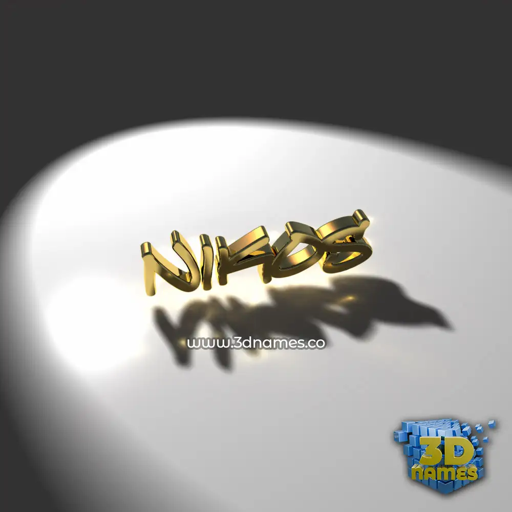 nikos in Gold Shine style - 3D name wallpaper
