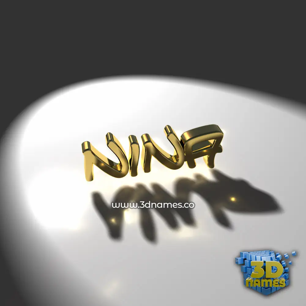 nina in Gold Shine style - 3D name wallpaper