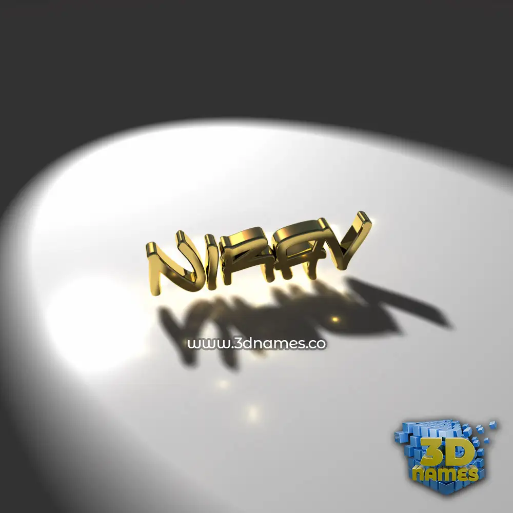 nirav in Gold Shine style - 3D name wallpaper