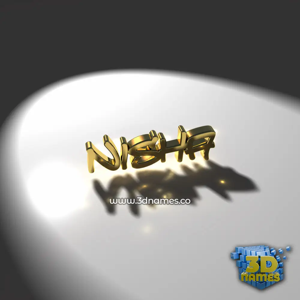 nisha in Gold Shine style - 3D name wallpaper