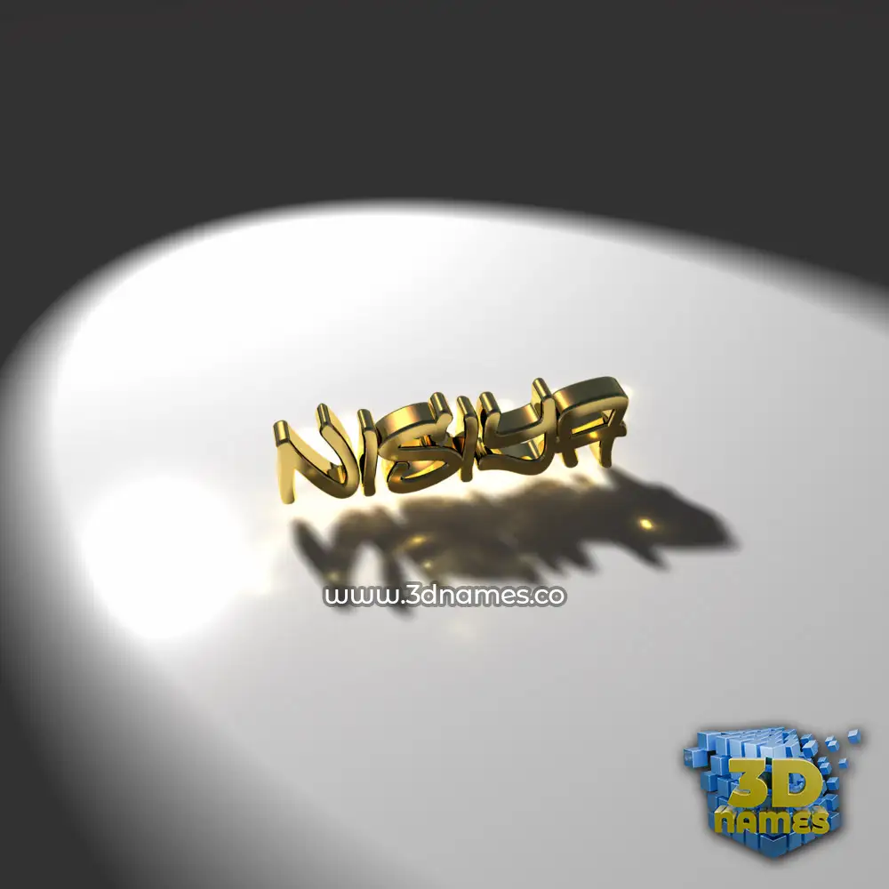 nisiya in Gold Shine style - 3D name wallpaper