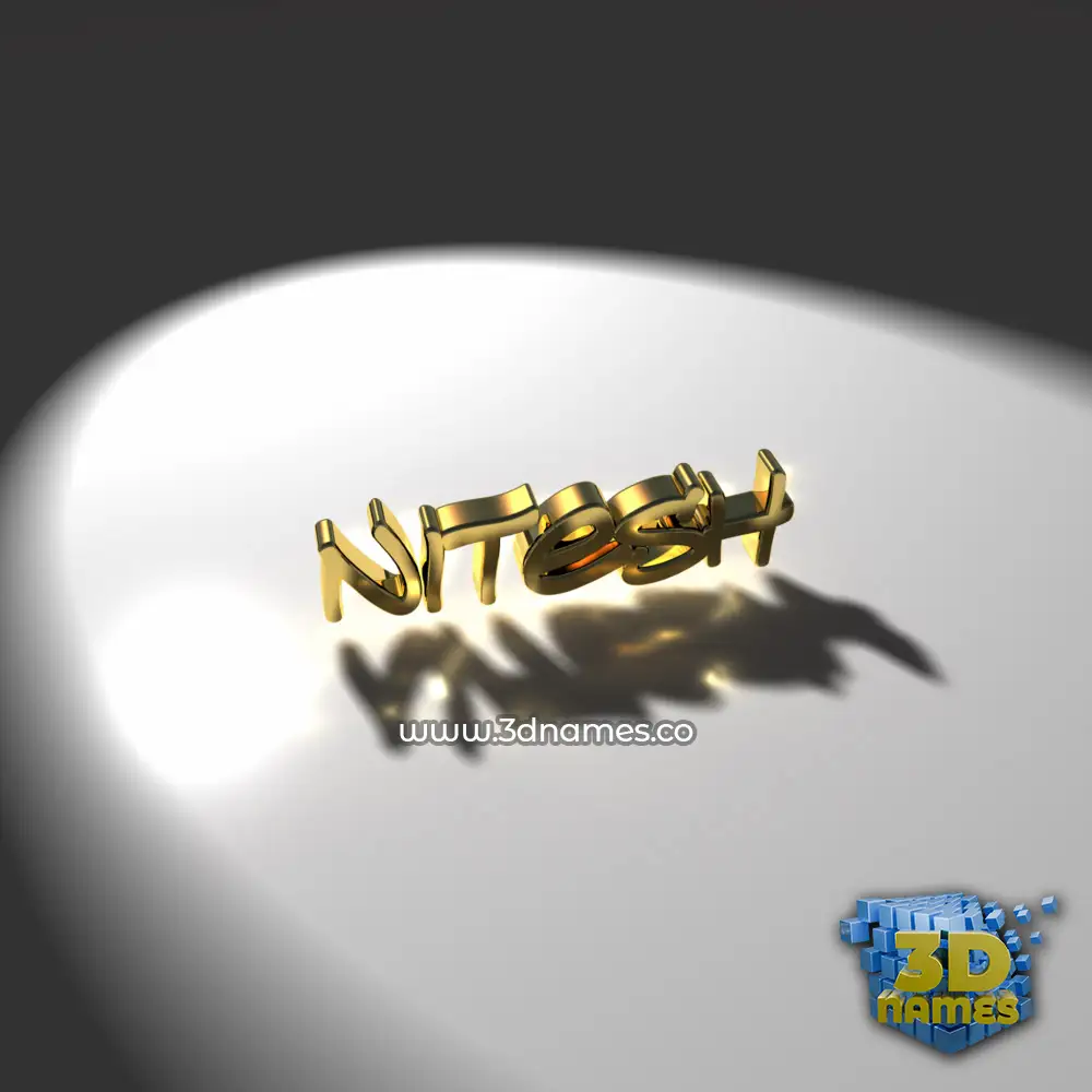 nitesh in Gold Shine style - 3D name wallpaper