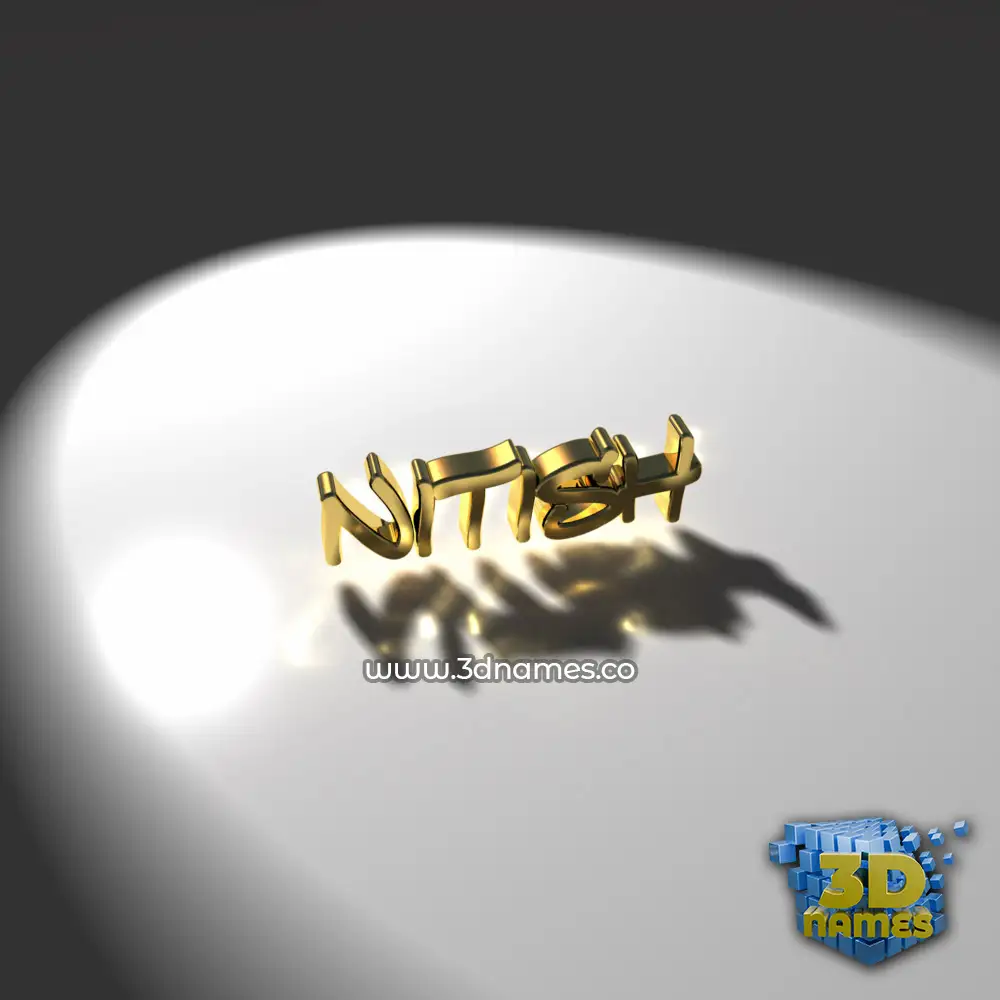 nitish in Gold Shine style - 3D name wallpaper