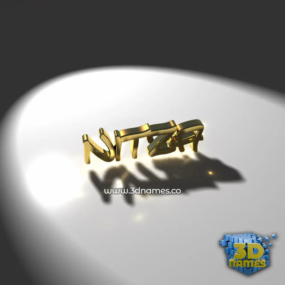 nitza in Gold Shine style - 3D name wallpaper
