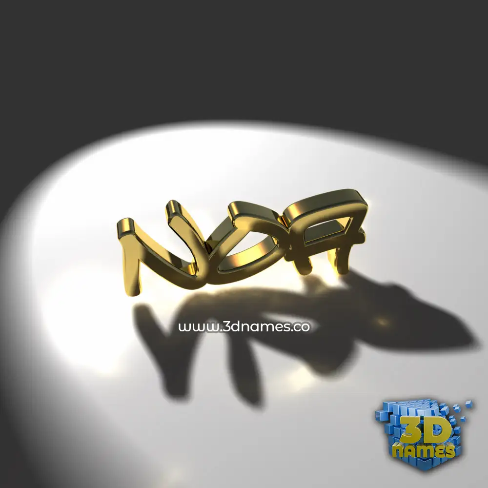 noa in Gold Shine style - 3D name wallpaper