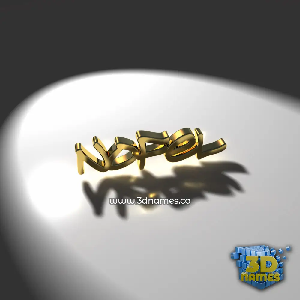 nofel in Gold Shine style - 3D name wallpaper
