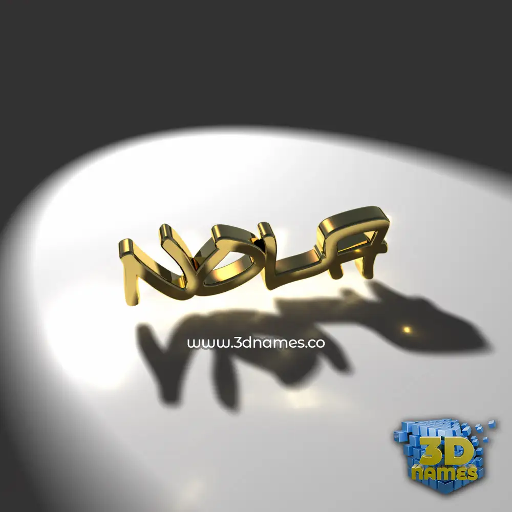 nola in Gold Shine style - 3D name wallpaper