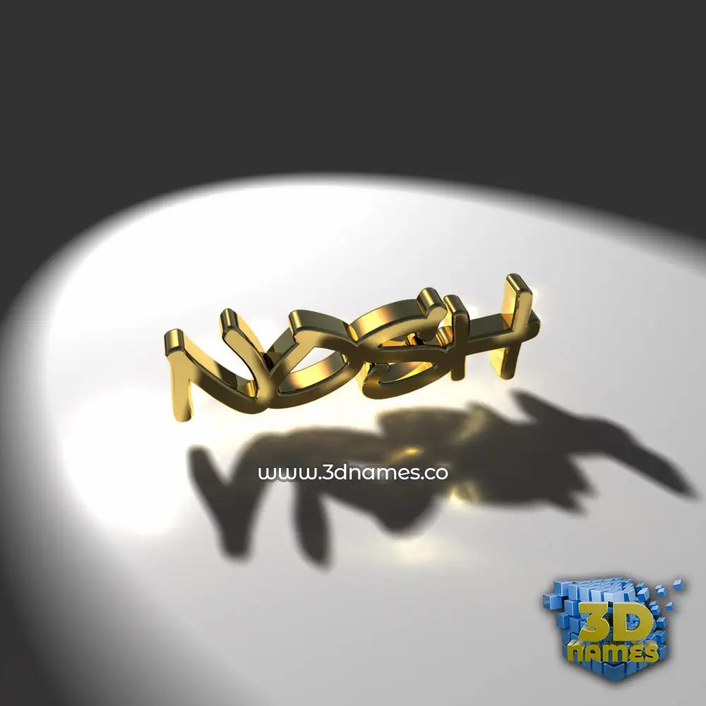 nosh in Gold Shine style - 3D name wallpaper