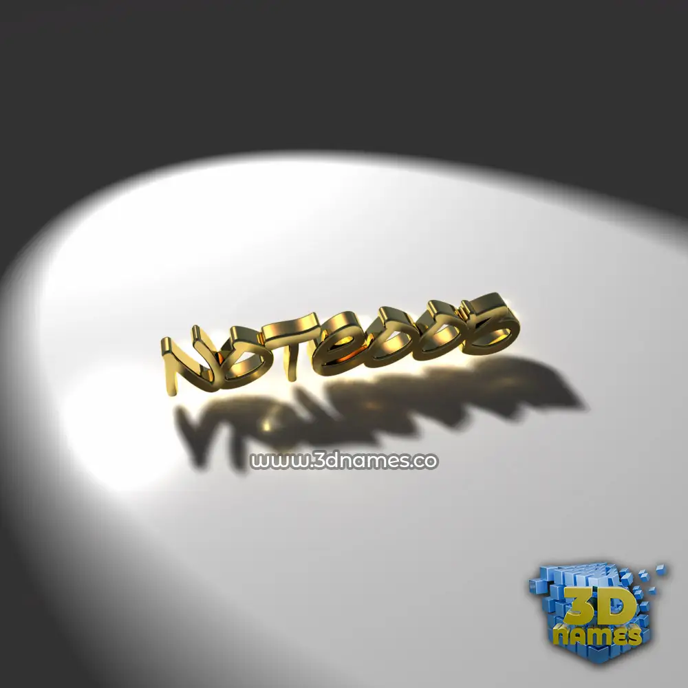 noteoob in Gold Shine style - 3D name wallpaper