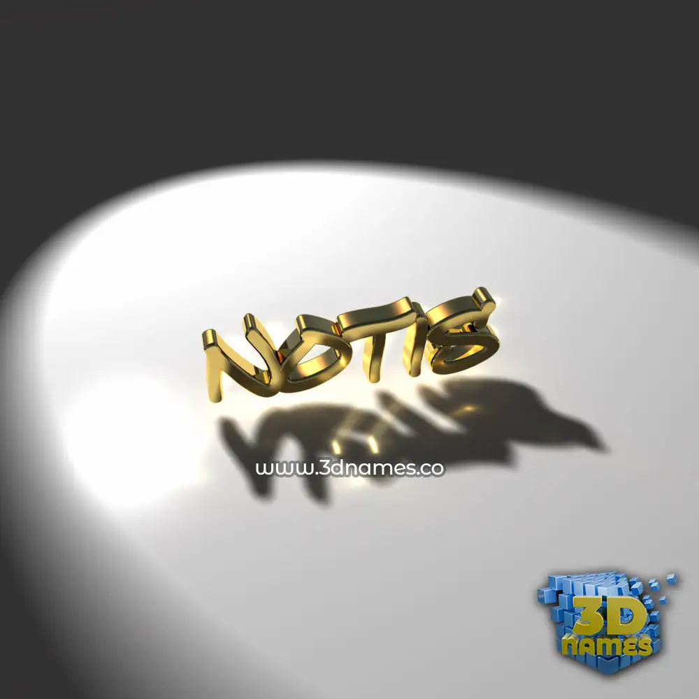 notis in Gold Shine style - 3D name wallpaper
