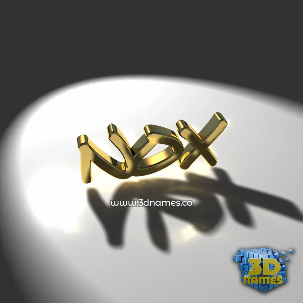 nox in Gold Shine style - 3D name wallpaper
