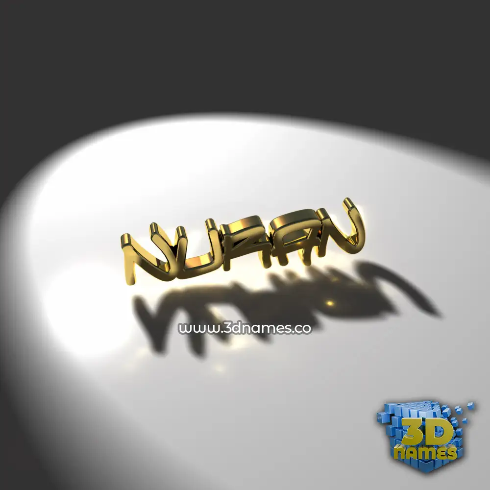 nuran in Gold Shine style - 3D name wallpaper