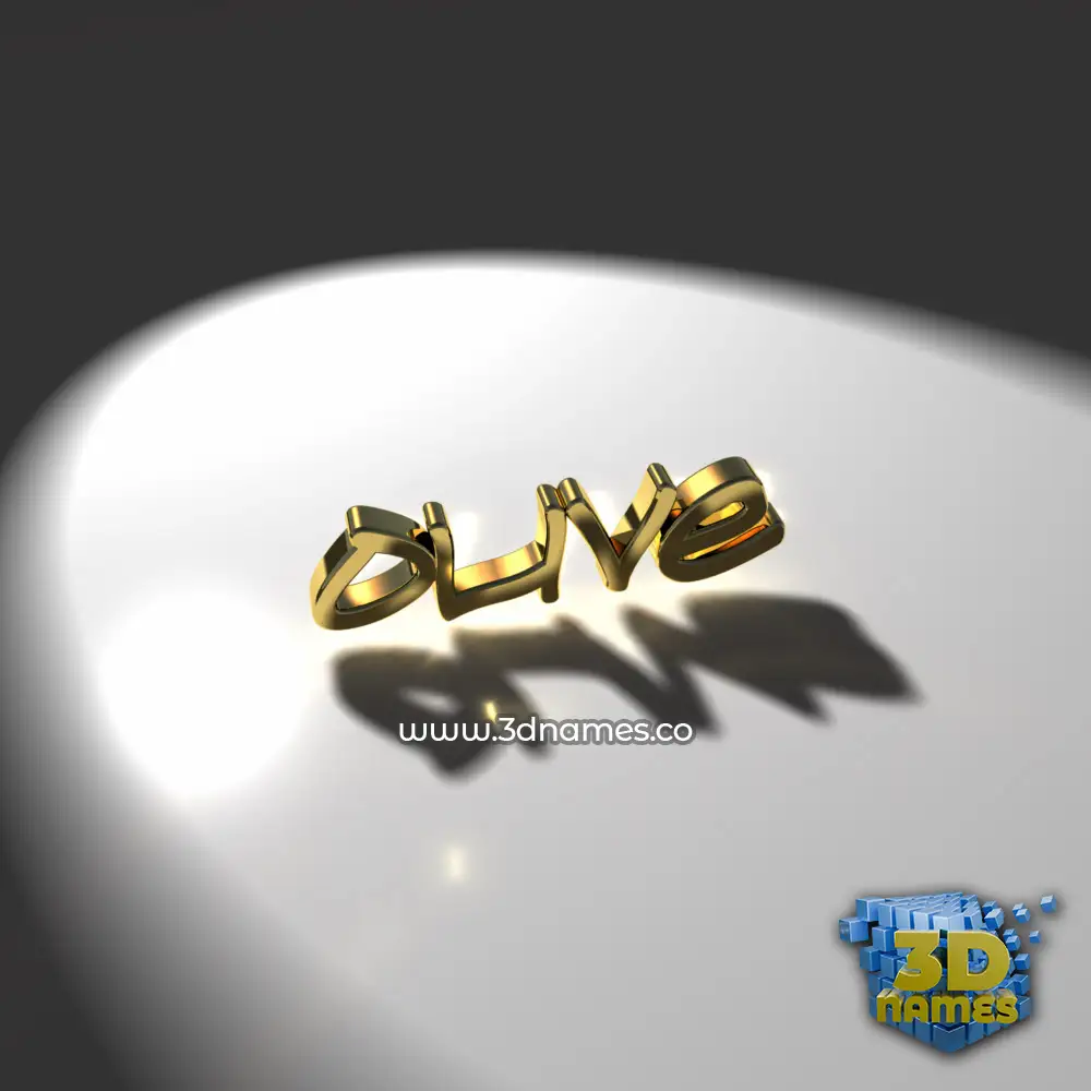 olive in Gold Shine style - 3D name wallpaper