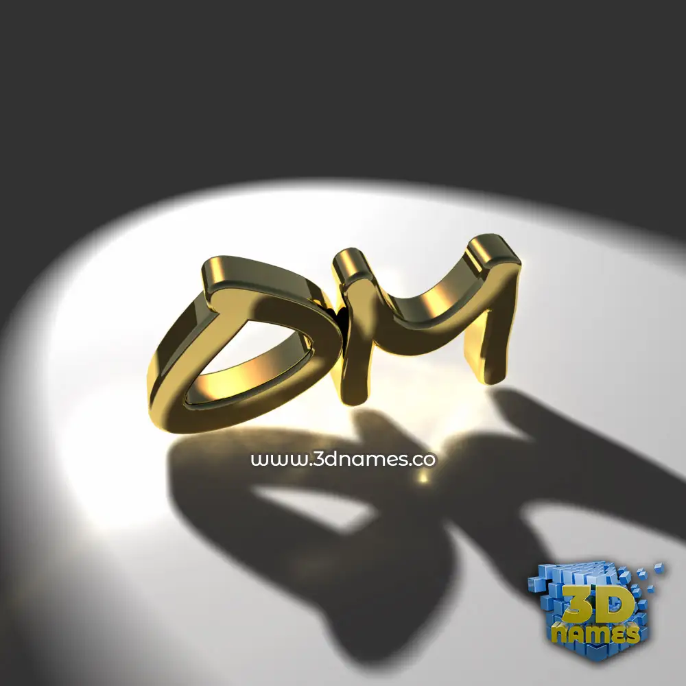 om in Gold Shine style - 3D name wallpaper
