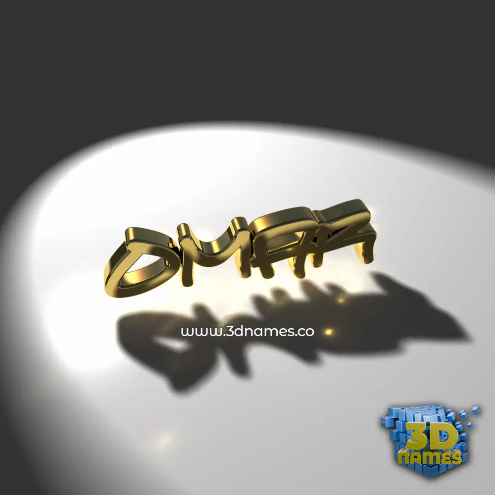 omar in Gold Shine style - 3D name wallpaper