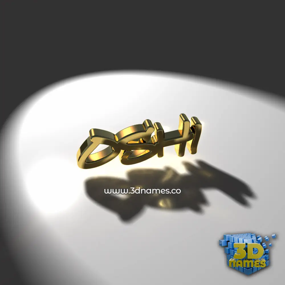 oshi in Gold Shine style - 3D name wallpaper
