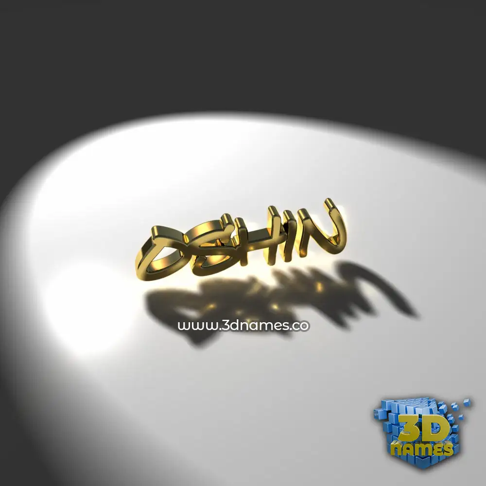 oshin in Gold Shine style - 3D name wallpaper