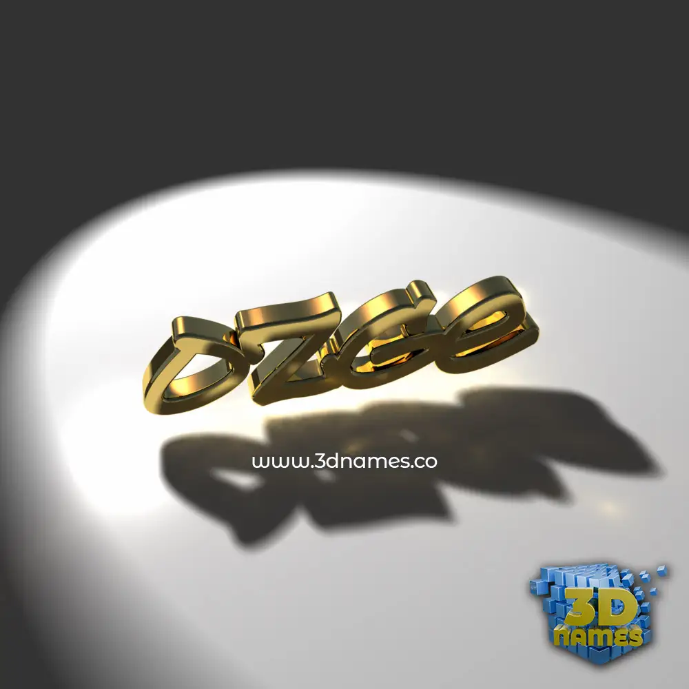 ozge in Gold Shine style - 3D name wallpaper